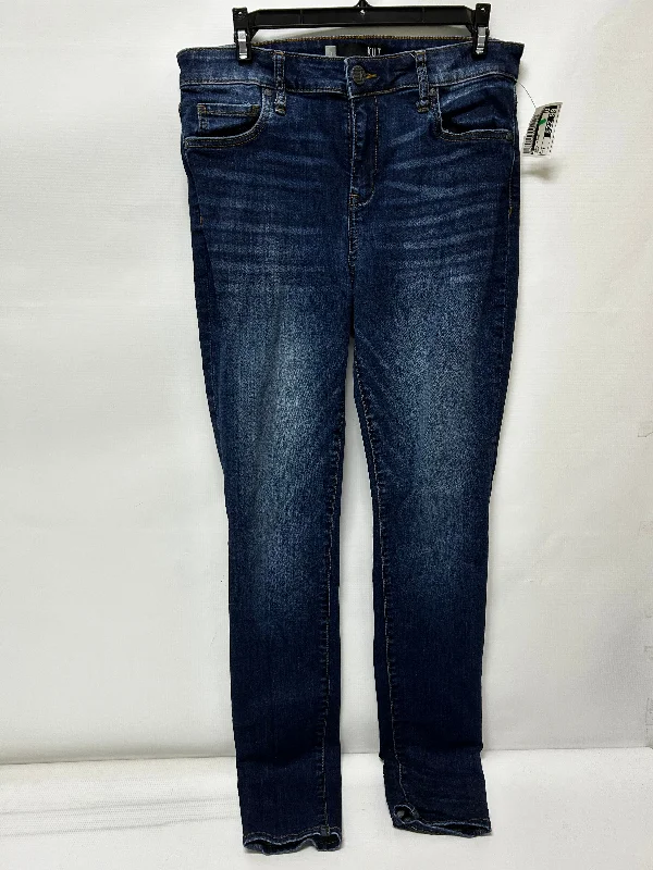 women's denim jeans with frayed edgesJeans Skinny By Kut  Size: 8