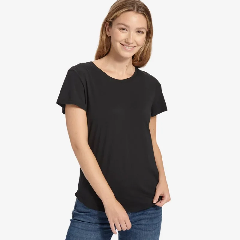 women's tops for cocktail partiesAbbie Crew Tee (Black)