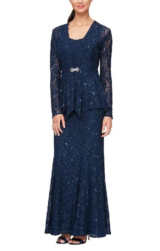 women's unique dressesAlex Evenings - 84122452 Embroidered Dress with Lace Jacket