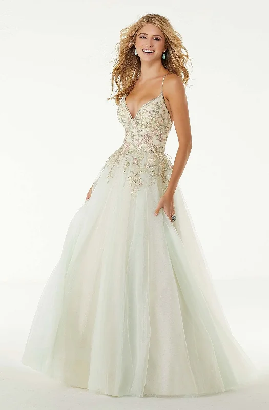 women's custom dressesMori Lee - Floral A-Line Evening Gown 45074