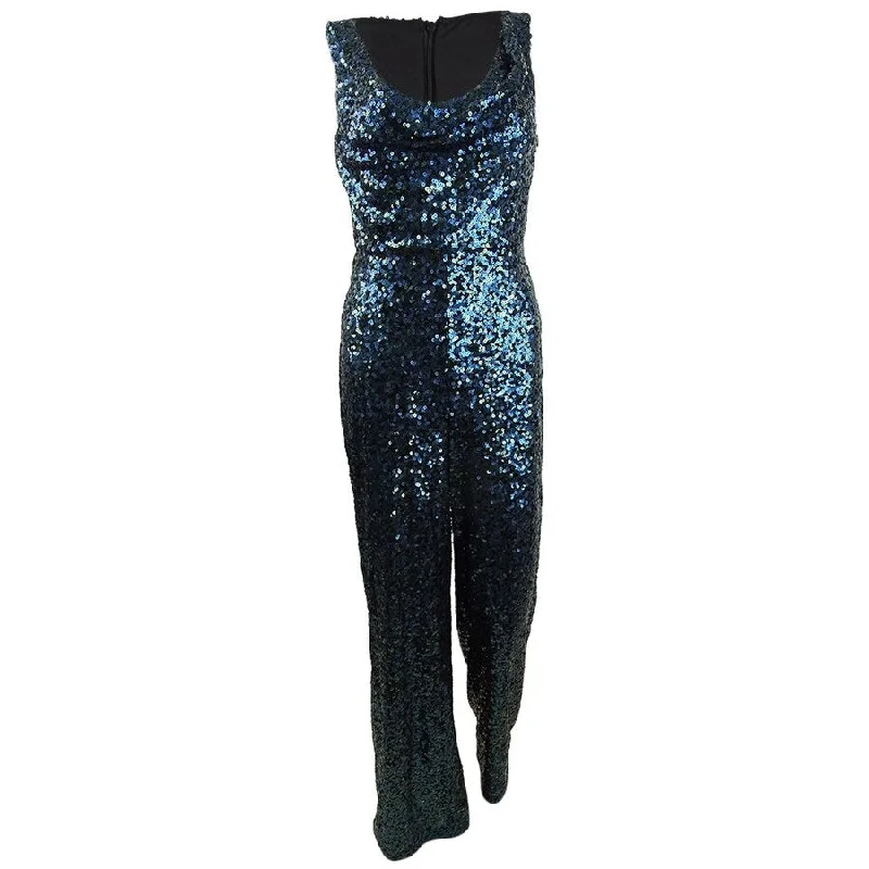 women's jumpsuits for sustainable fashionCalvin Klein Women's Cowl-Neck Sequined Jumpsuit