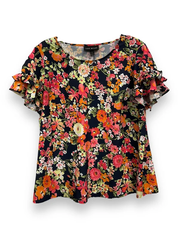 women's T-shirts with curvy cutsFloral Print Top Short Sleeve Lane Bryant, Size 2x