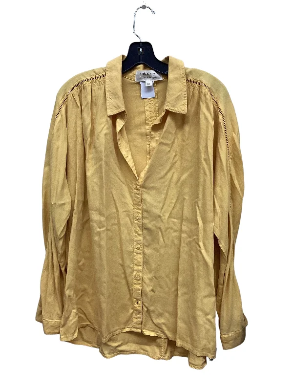 women's long sleeve tops with tall fitsTop Long Sleeve By Cloth & Stone In Yellow, Size: Xl