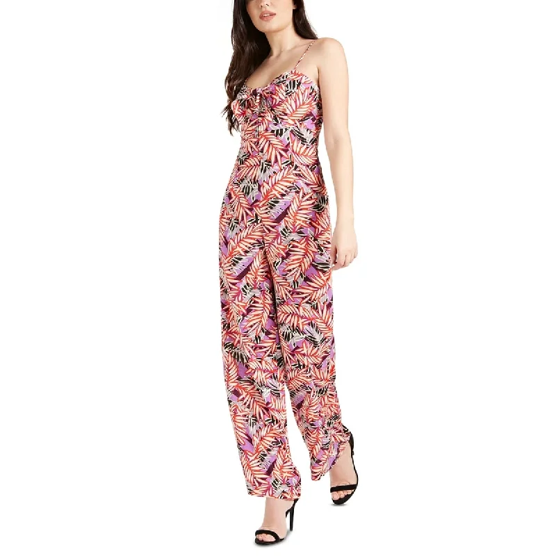 women's jumpsuits for moisture-wicking materialsGuess Women's Cindra Printed Jumpsuit Red Size Medium