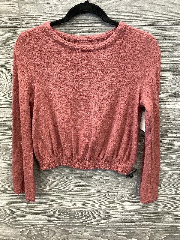 women's long sleeve tops with warm and cozy fabricTop Long Sleeve By Madewell In Pink, Size: S