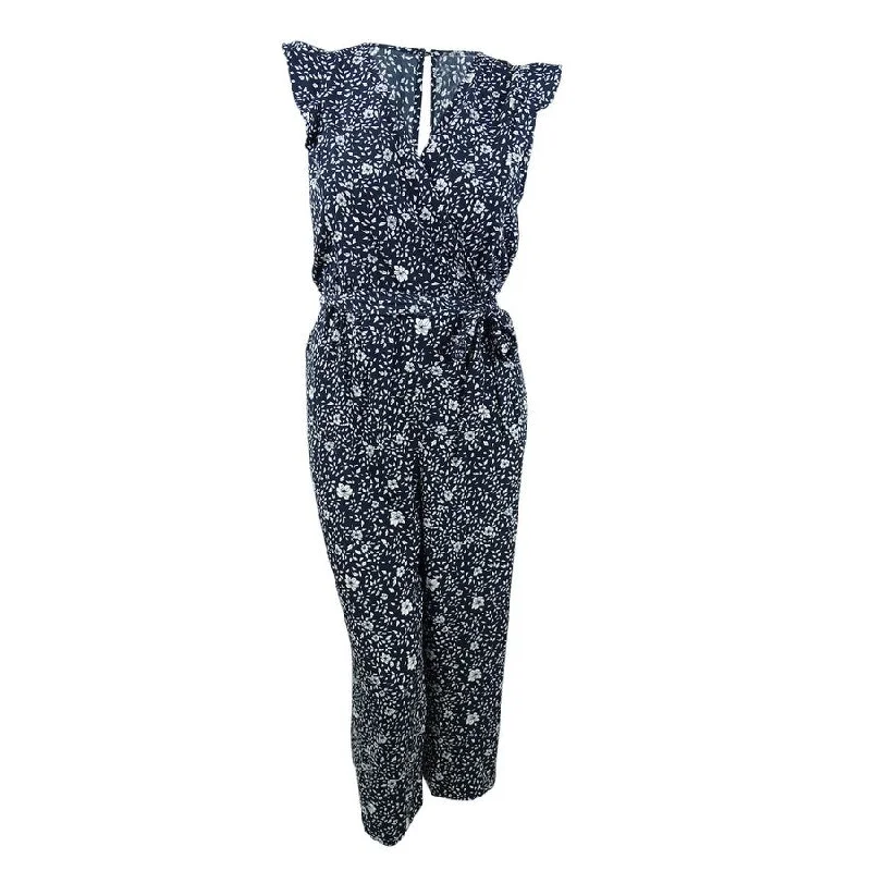 women's jumpsuits for loungingCharter Club Women's Printed Belted Jumpsuit