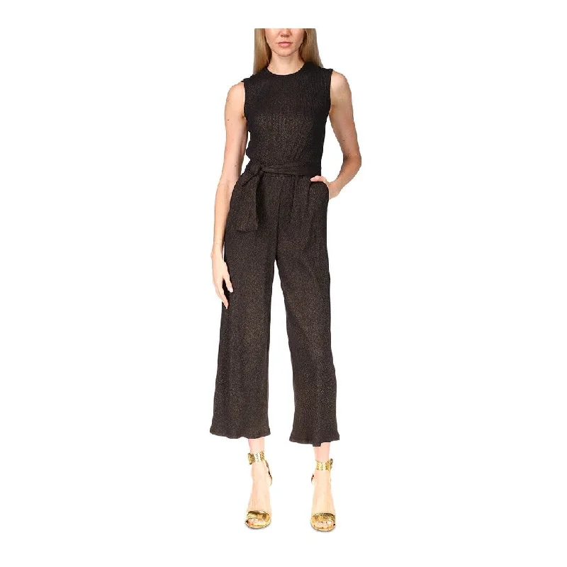 women's jumpsuits with neon colorsMichael Kors Women's Sleeveless Shimmer Jumpsuit Black Size Large