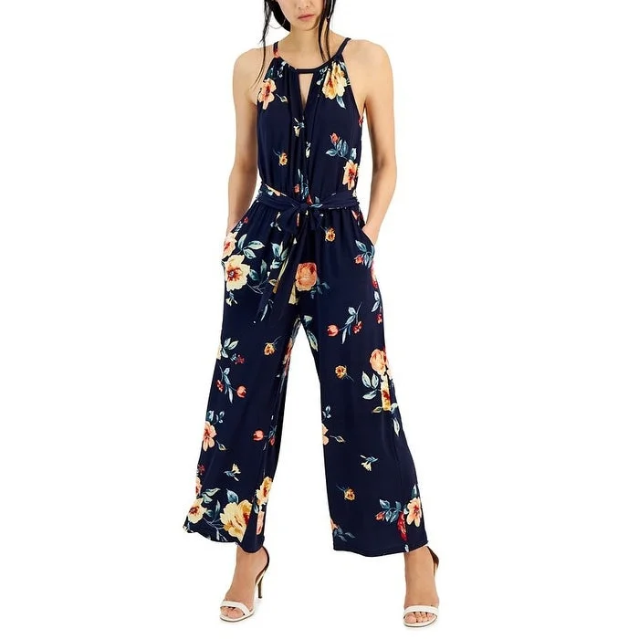 women's jumpsuits for high-performance fabricsJpr Studio Women's Printed Sleeveless Jumpsuit Blue Size Small