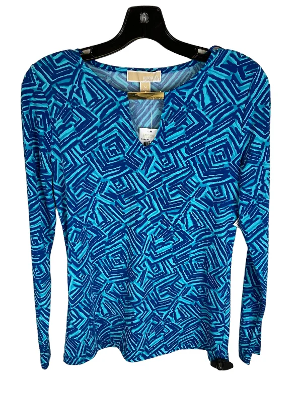 affordable women's long sleeve topsTop Long Sleeve By Michael By Michael Kors In Blue, Size: M