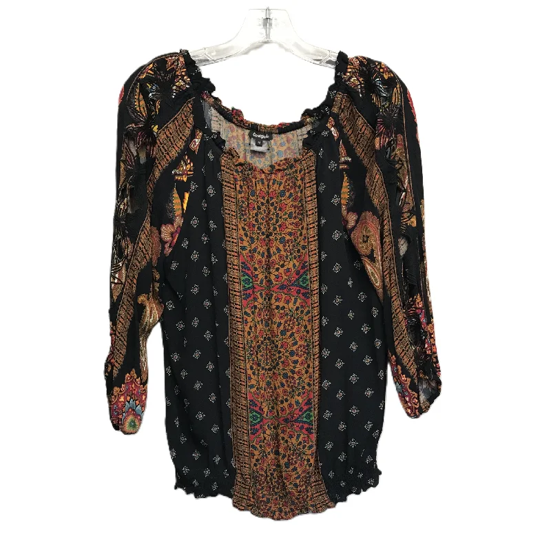 high-quality women's long sleeve topsTop Long Sleeve By Desigual In Multi-colored, Size: M