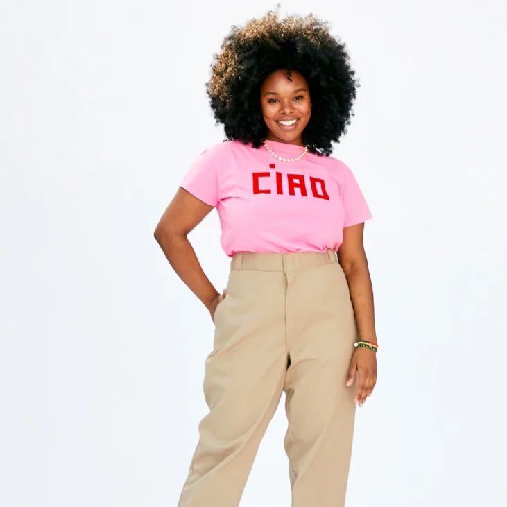 women's tops for those who want to stay updated with the latest fashion trends"Block Ciao" Classic Tee (Neon Pink)