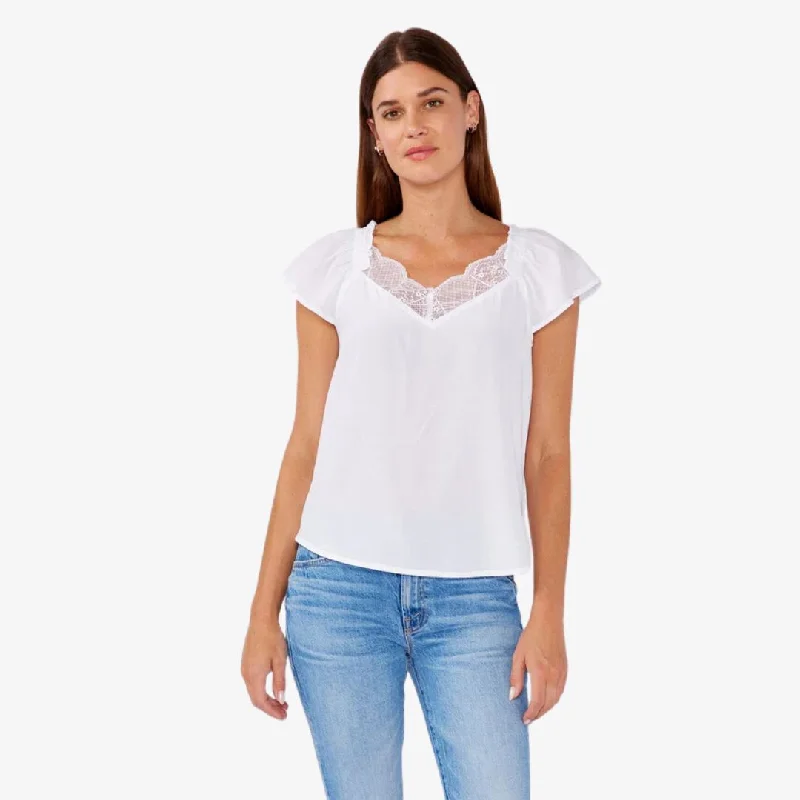 women's tops for picnics in the parkMarcia Lace Top (Chalk)