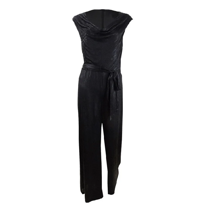 women's formal jumpsuitsConnected Women's Cowlneck Jumpsuit (8, Black)