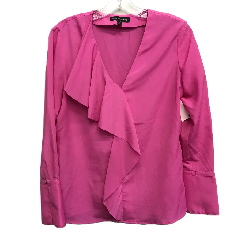 cozy women's long sleeve topsTop Long Sleeve By Banana Republic In Pink, Size: M