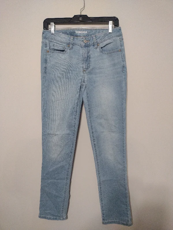 women's denim jeans with embroideryJeans Straight By Sonoma  Size: 4