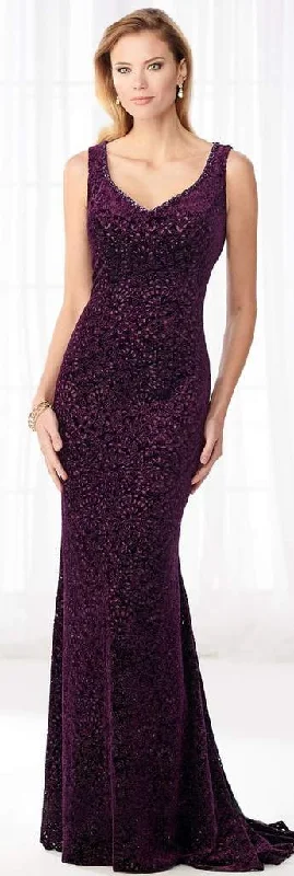 women's unique dressesCameron Blake - Sleeveless V Neck Sheath Evening Dress 218602 - 1 pc Amethyst In Size 8 Available