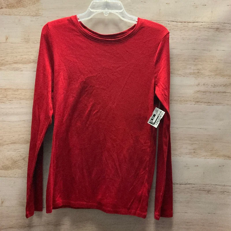 women's long sleeve tops with exclusive collaborationsTop Long Sleeve Basic By A New Day In Red, Size: L