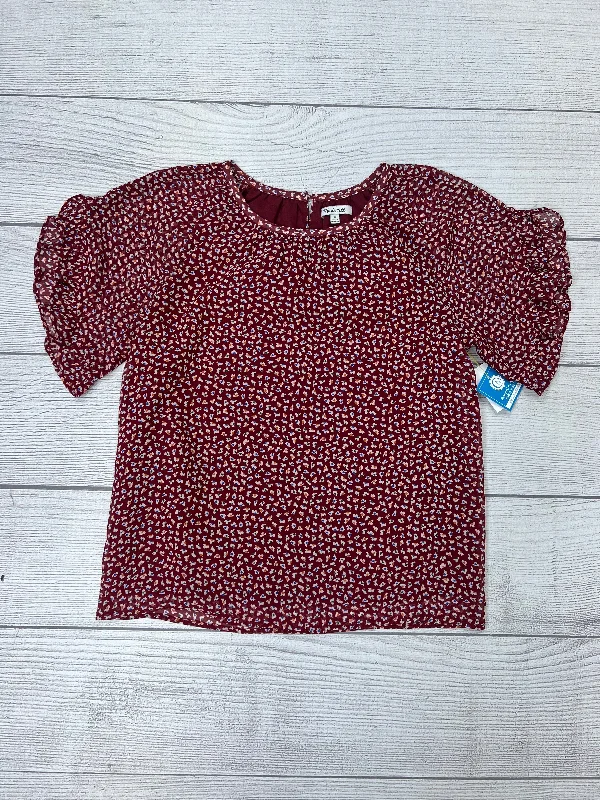 stylish women's T-shirtsMaroon Top Short Sleeve Madewell, Size Xs