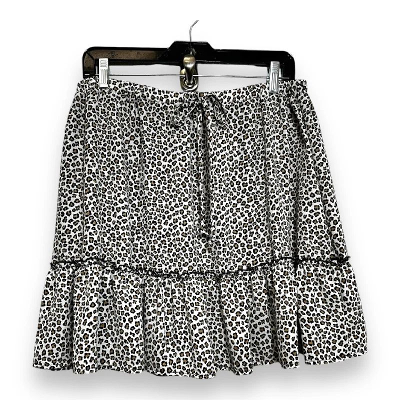 women's elastic-waisted skirts for pregnancySkirt Mini & Short By Francesca's In Animal Print, Size: L