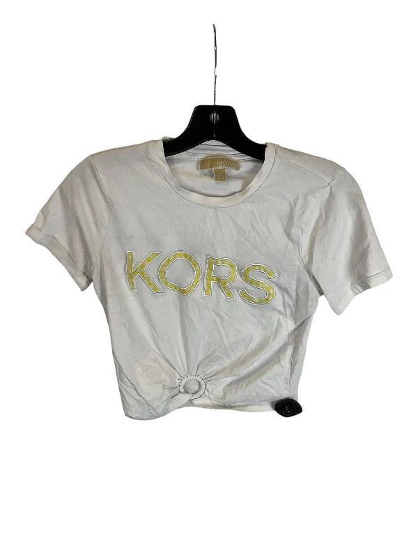 women's T-shirts with international brandingWhite Top Short Sleeve Michael By Michael Kors, Size Xs