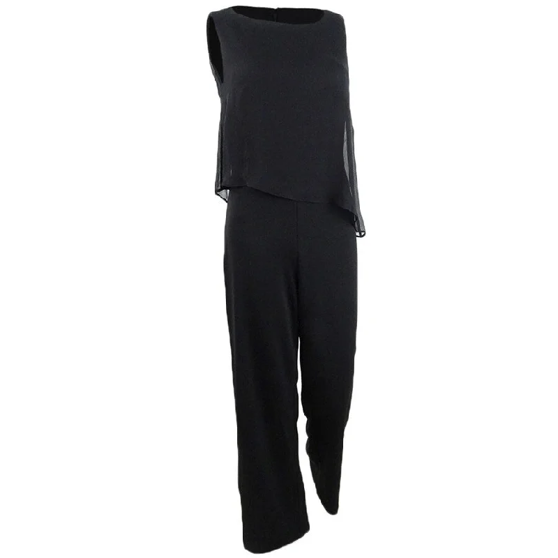 women's jumpsuits for business meetingsDKNY Women's Chiffon Overlay Jumpsuit