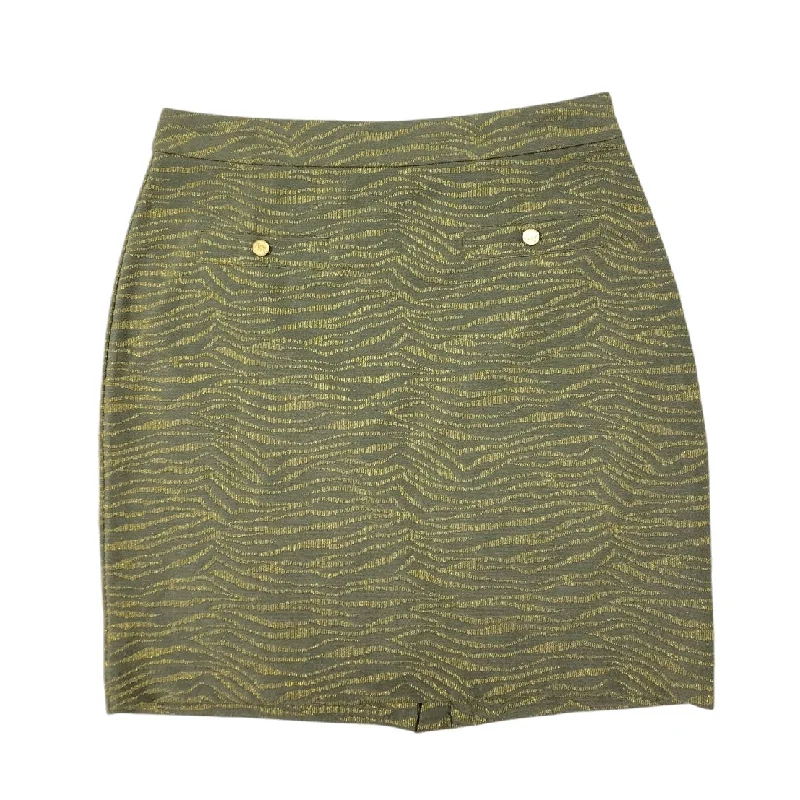 women's eco-friendly checked skirtsSkirt Mini & Short By Michael By Michael Kors In Gold & Green, Size: Xl