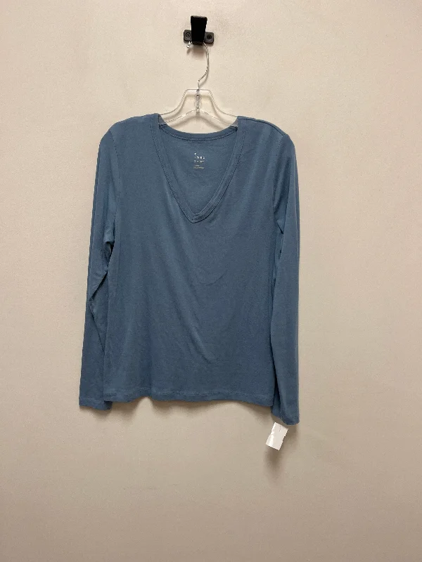 women's long sleeve tops with fleece liningTop Long Sleeve By A New Day In Blue, Size: L