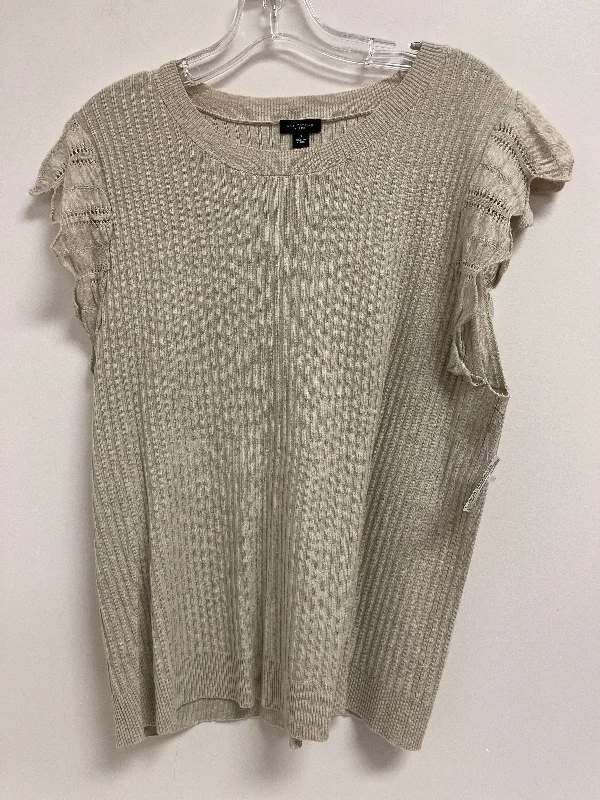 women's T-shirts with loose fitsGrey Top Short Sleeve Ann Taylor, Size Xl