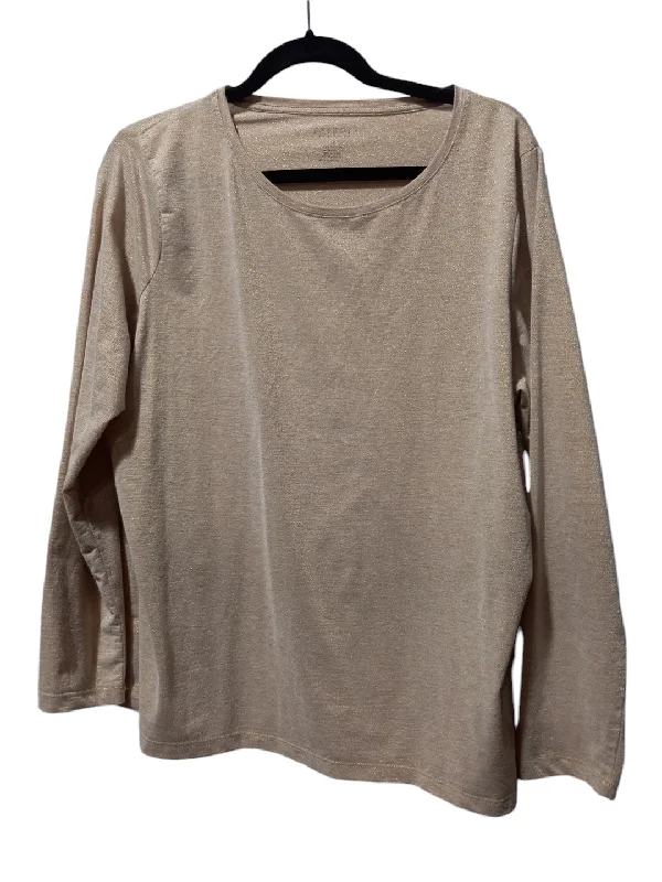 budget-friendly women's long sleeve topsTop Long Sleeve Basic By Talbots In Gold, Size: 1x