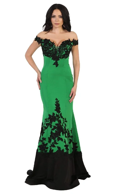 women's casual dressesMay Queen - RQ7499 Two Toned Mermaid Evening Dress