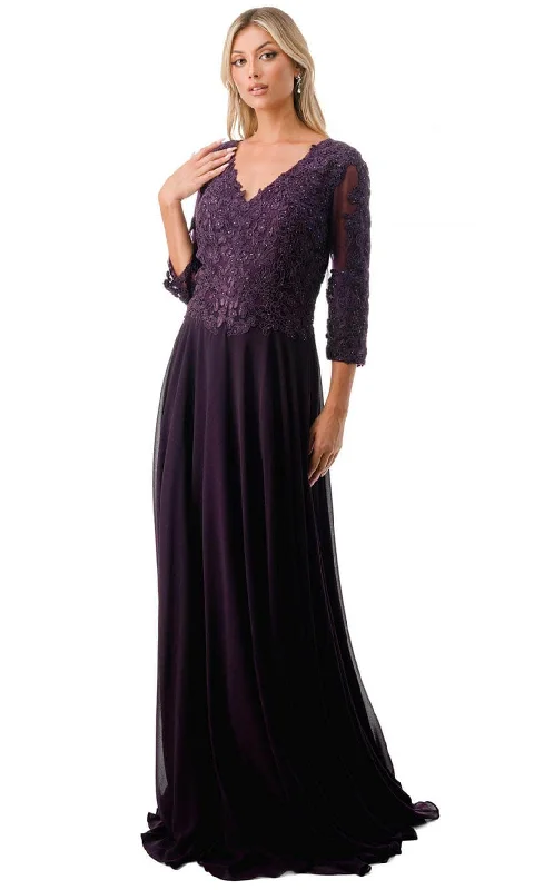 women's empire waist dressesAspeed Design M2758Q - Beaded A-Line Evening Gown