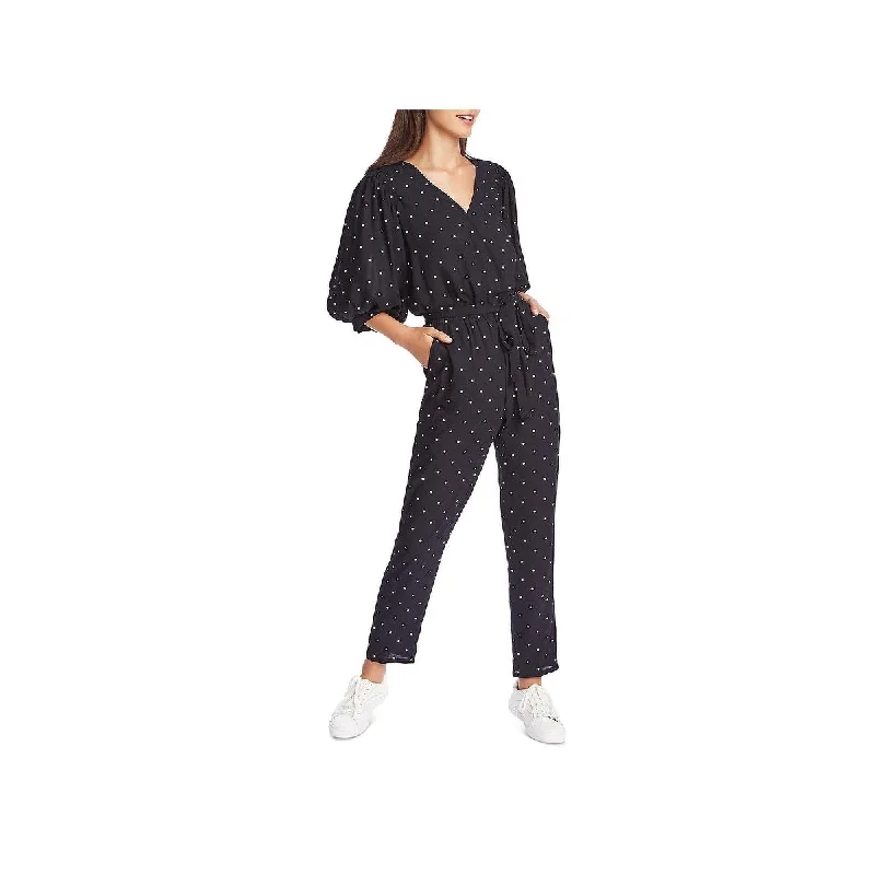 women's jumpsuits for sustainable fashion1.STATE Women's Polka Dot Puff Sleeves Jumpsuit Blue