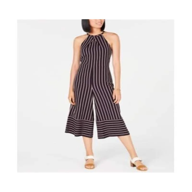 women's jumpsuits with striped patternsTommy Hilfiger Women's Stripe Halter Jumpsuit Blue Size 8