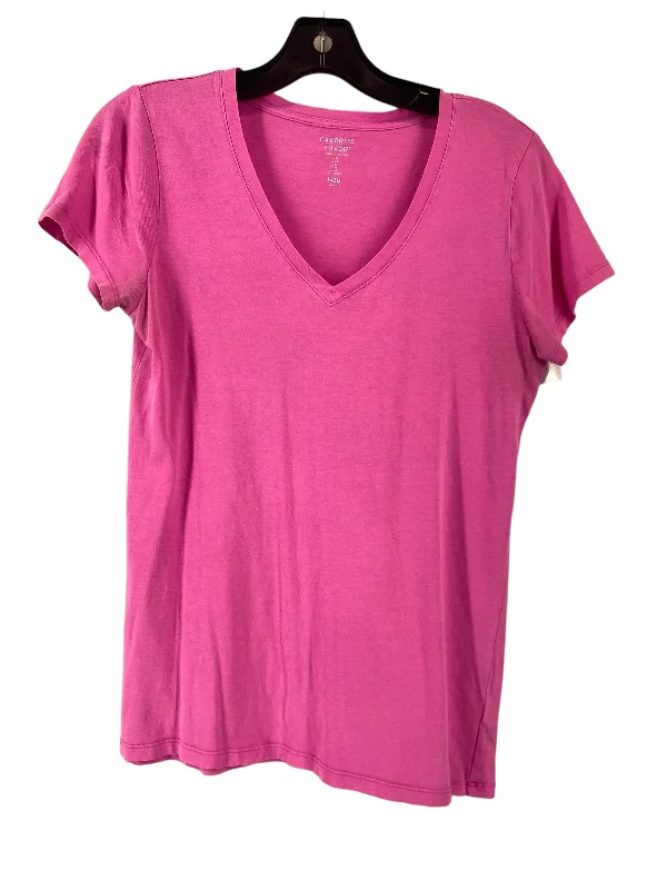 women's T-shirts with loose fitsPink Top Short Sleeve Basic Gap, Size M