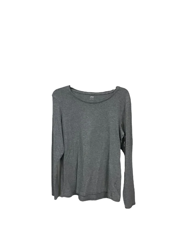 women's long sleeve tops with tie-dye patternsTop Long Sleeve Basic By Apt 9 In Grey, Size: L