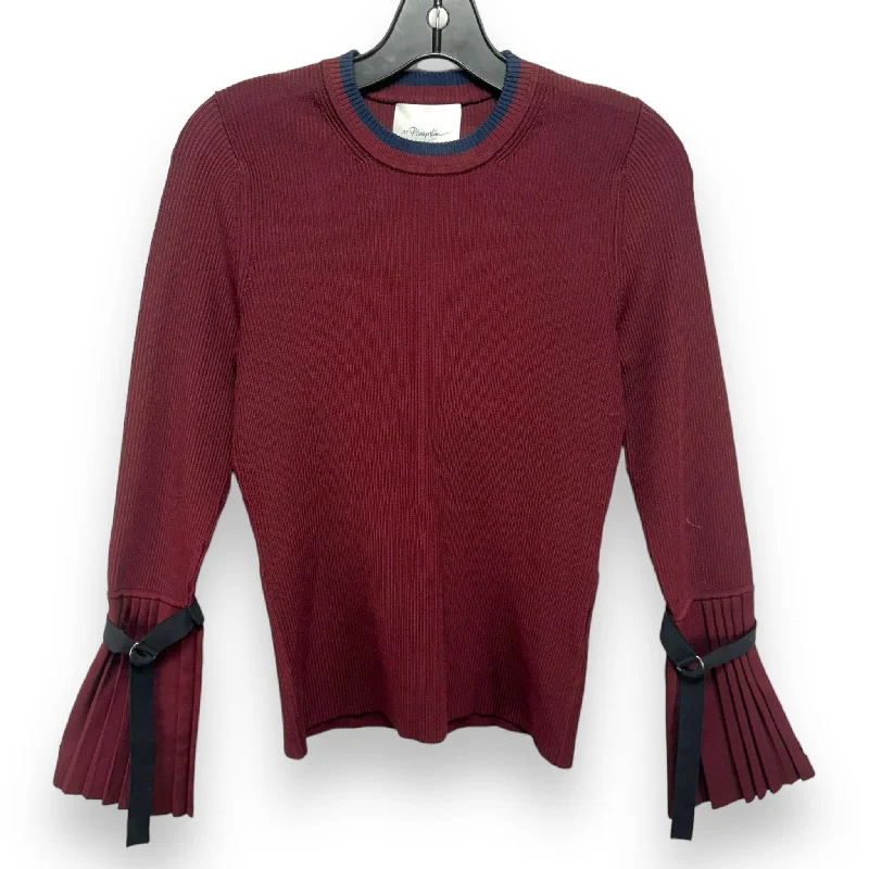 women's long sleeve tops for winterTop Long Sleeve Designer By 3.1 Phillip Lim In Red, Size: S