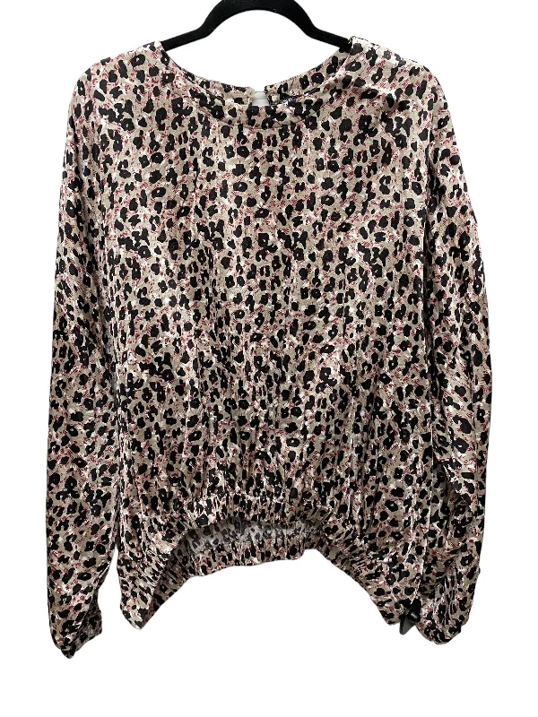 women's long sleeve tops with thermal insulationTop Long Sleeve By Zara In Animal Print, Size: Xxl