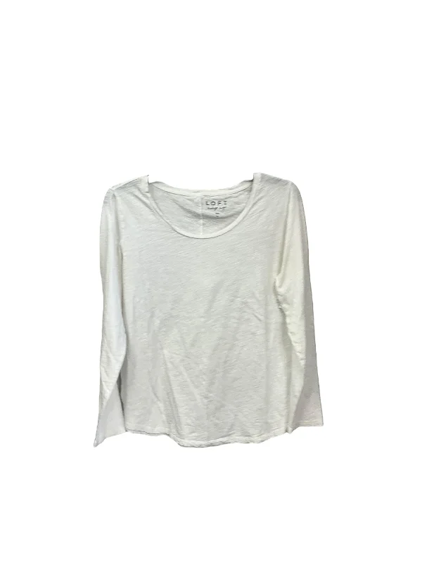 women's long sleeve tops for winterTop Long Sleeve Basic By Loft In White, Size: L