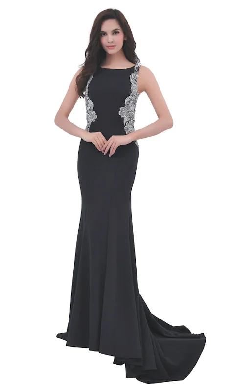 women's maxi dressesJ'Adore Dresses - J11351 Bateau Embellished Evening Gown