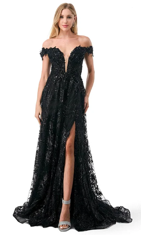 women's chiffon dressesAspeed Design L2621 - Off Shoulder Evening Gown