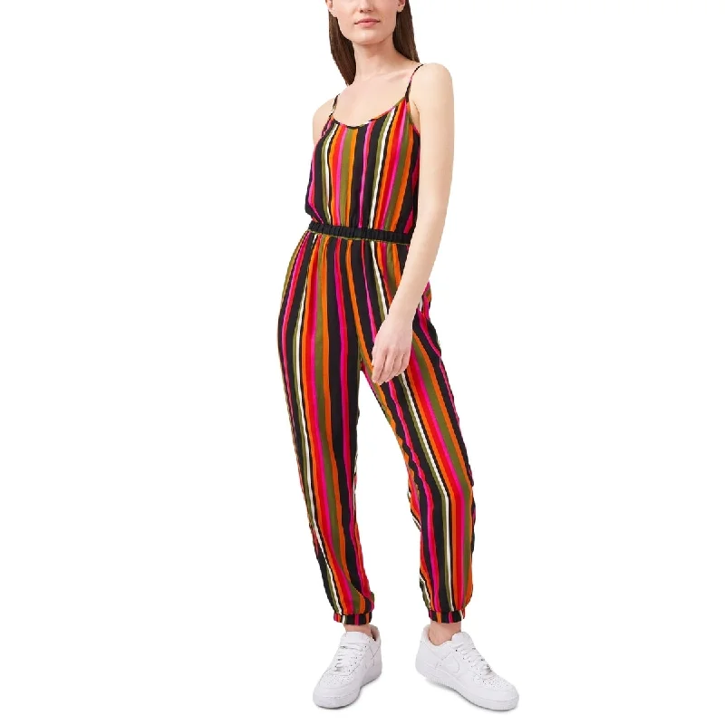 women's jumpsuits for affordable luxuryRiley&Rae Women's Striped Spaghetti Strap V Neck Straight Leg Jumpsuit Black Size Medium