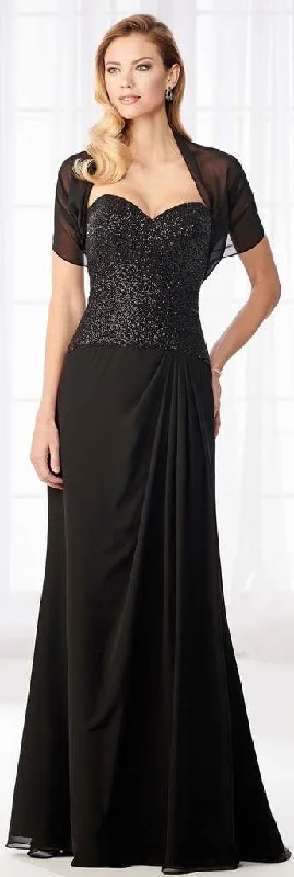 women's custom dressesMon Cheri - Sequined Strapless Chiffon Evening Gown 218630W - 1 pc Cranberry In Size 18W Available