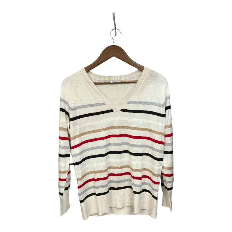 women's long sleeve tops with trendy patternsTop Long Sleeve By Loft In Striped Pattern, Size: Xs