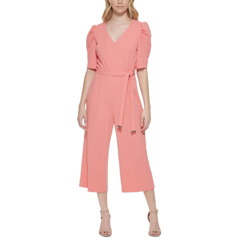 women's jumpsuits for yogaTommy Hilfiger Women's Puffed Sleeve Jumpsuit Pink Size 2