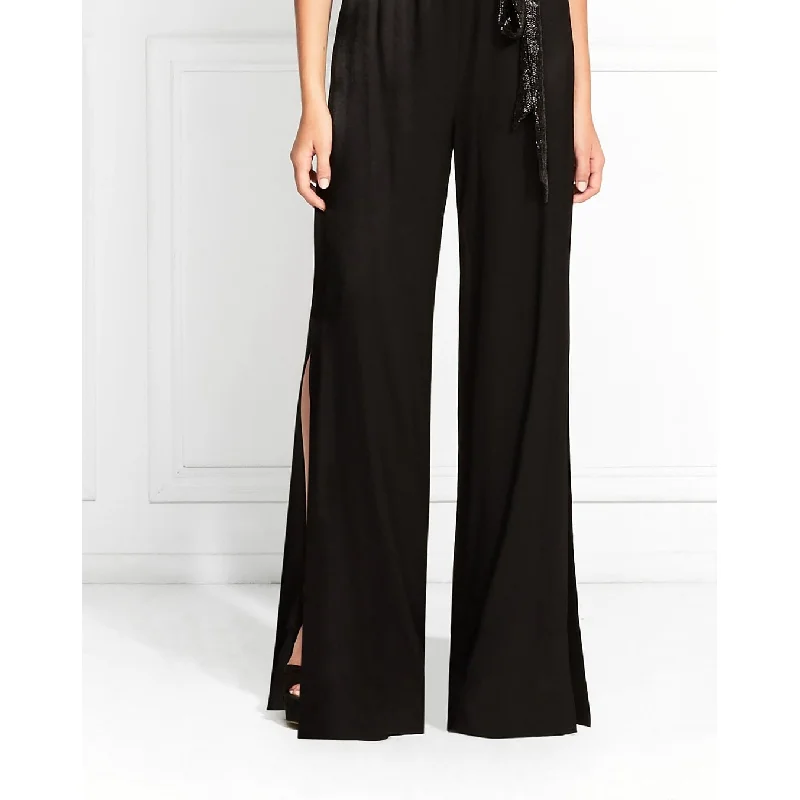 women's jumpsuits for wrinkle-resistant materialsRachel Zoe Women's Aiden Drapey Viscose Sequin Jumpsuit Black Size 4