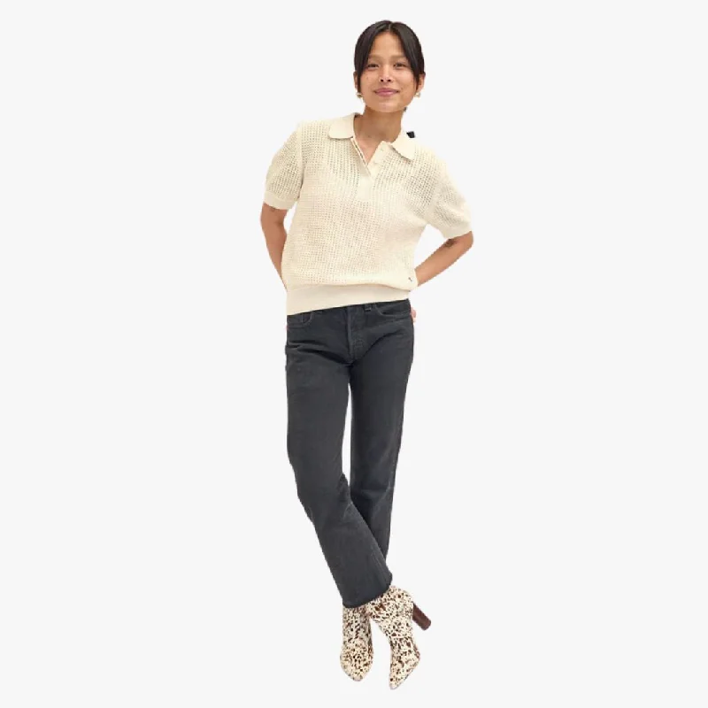 women's tops with cinched waistsAugustine Polo (Ivory)