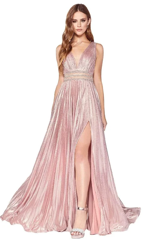 women's shift dressesCinderella Divine - CJ537 Plunging Neckline Evening Gown