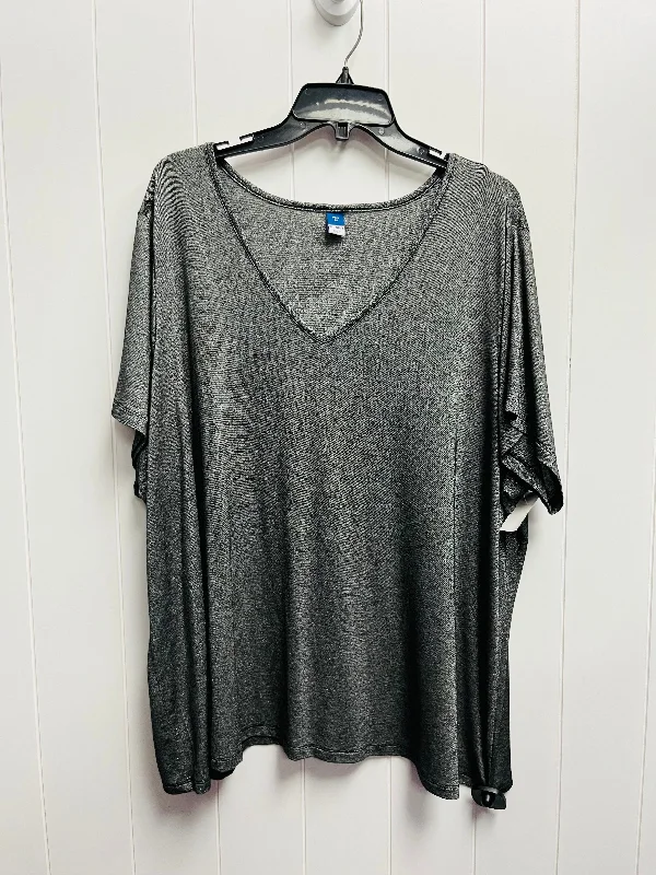 women's T-shirts for special occasionsSilver Top Short Sleeve Old Navy, Size 3x