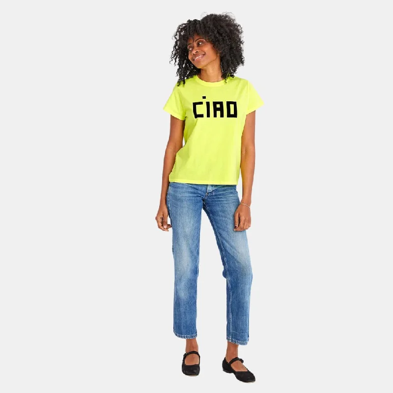 women's tops for those who want to add a touch of sophistication to their casual attire"Block Ciao" Classic Tee (Neon Yellow)