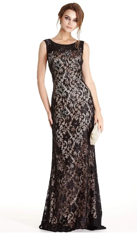 women's wrap dressesAspeed Design L1712 - Illusion Bateau Beaded Lace Evening Gown